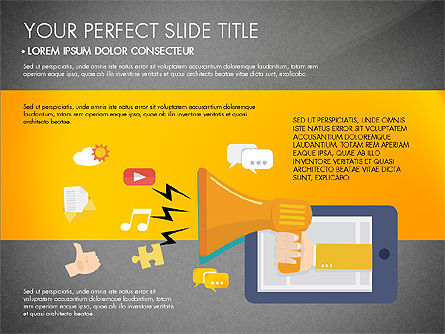 Présentation marketing en conception plate, Diapositive 14, 03076, Modèles de présentations — PoweredTemplate.com