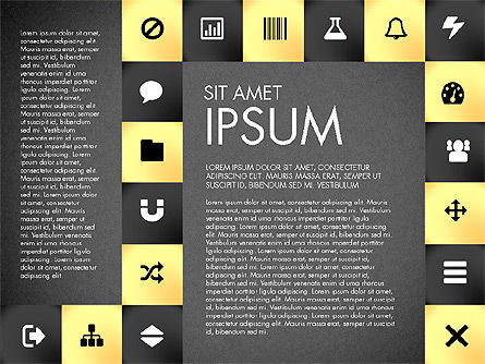 Cadre et icônes, Diapositive 16, 03079, Icônes — PoweredTemplate.com