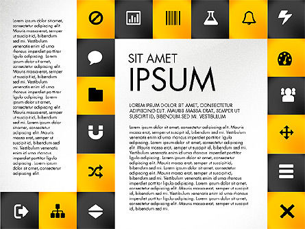 Cadre et icônes, Diapositive 8, 03079, Icônes — PoweredTemplate.com