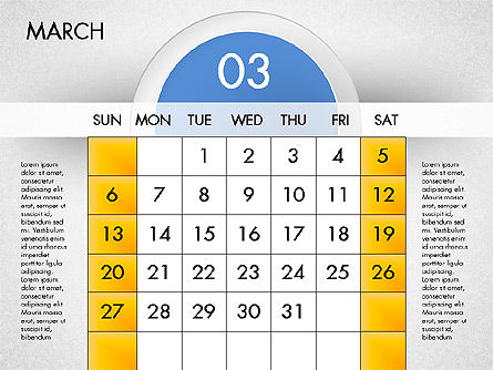 2016日历, 幻灯片 4, 03082, Timelines & Calendars — PoweredTemplate.com