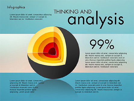 Pensare e infografica di analisi, Modello PowerPoint, 03091, Infografiche — PoweredTemplate.com