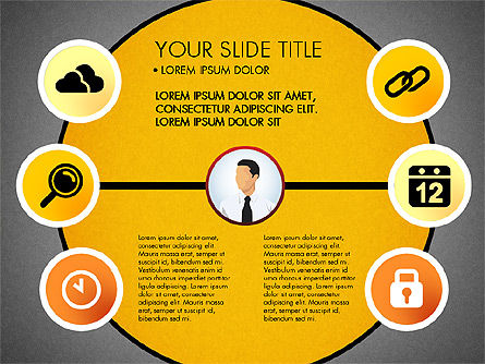 Círculo de negocios con iconos, Diapositiva 15, 03092, Plantillas de presentación — PoweredTemplate.com