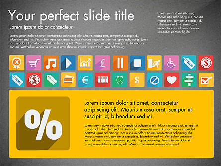 Vivid presentatie met platte design iconen, Dia 14, 03094, Icoontjes — PoweredTemplate.com