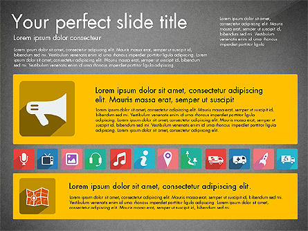 Presentación viva con iconos de diseño plano, Diapositiva 16, 03094, Iconos — PoweredTemplate.com