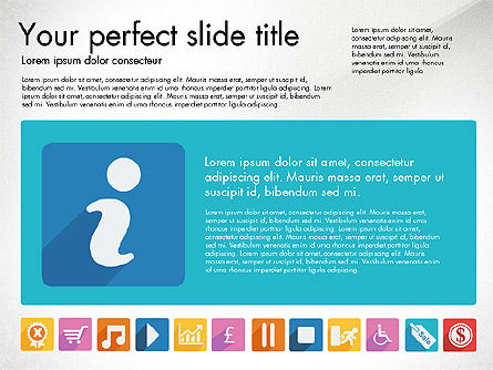 Presentación viva con iconos de diseño plano, Diapositiva 5, 03094, Iconos — PoweredTemplate.com