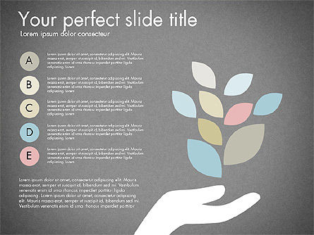 Optionen und Bühnen mit Blättern, Folie 12, 03099, Ablaufdiagramme — PoweredTemplate.com