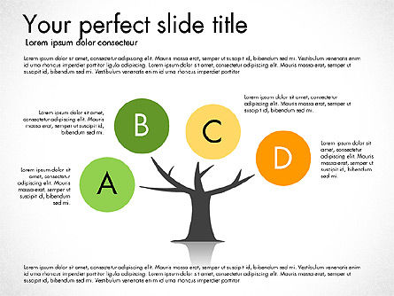 オプションと葉のあるステージ, スライド 5, 03099, 段階図 — PoweredTemplate.com