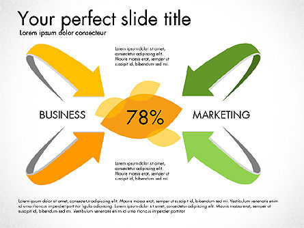 나뭇잎이있는 옵션과 단계, 슬라이드 6, 03099, 단계 도표 — PoweredTemplate.com