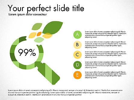 나뭇잎이있는 옵션과 단계, 슬라이드 7, 03099, 단계 도표 — PoweredTemplate.com