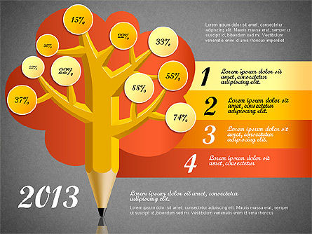 Potlood boom infographics, Dia 13, 03106, Stage diagrams — PoweredTemplate.com