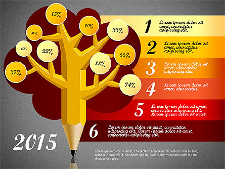 Bleistift Baum Infografiken, Folie 15, 03106, Ablaufdiagramme — PoweredTemplate.com