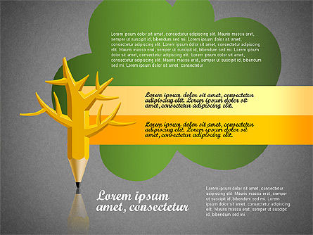 연필 나무 infographics, 슬라이드 16, 03106, 단계 도표 — PoweredTemplate.com