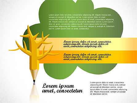 Infographies d'arbres à crayons, Diapositive 8, 03106, Schémas d'étapes — PoweredTemplate.com
