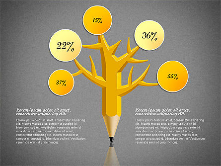 Infographies d'arbres à crayons, Diapositive 9, 03106, Schémas d'étapes — PoweredTemplate.com
