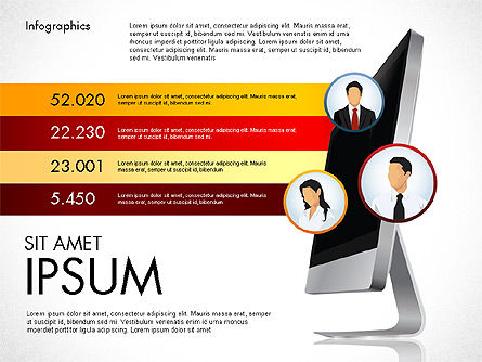 Modelo de apresentação de resultados financeiros, Modelo do PowerPoint, 03111, Modelos de Apresentação — PoweredTemplate.com