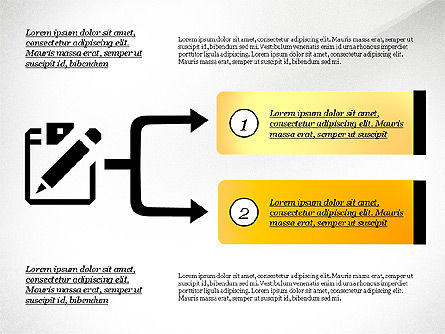 Processo com opções e ícones, Modelo do PowerPoint, 03115, Diagramas de Processo — PoweredTemplate.com