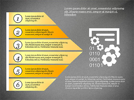 Proceso con opciones e iconos, Diapositiva 12, 03115, Diagramas de proceso — PoweredTemplate.com