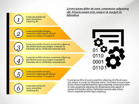 Processus avec options et icônes, Diapositive 4, 03115, Schémas de procédés — PoweredTemplate.com