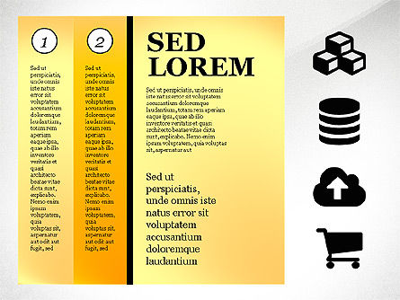 Processus avec options et icônes, Diapositive 5, 03115, Schémas de procédés — PoweredTemplate.com