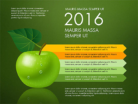 Grüne Apfel-Infografiken, Folie 11, 03118, Infografiken — PoweredTemplate.com
