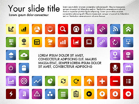 Collezione di icone, Modello PowerPoint, 03119, icone — PoweredTemplate.com