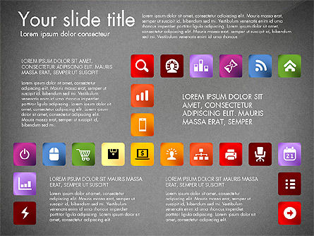 Collezione di icone, Slide 14, 03119, icone — PoweredTemplate.com