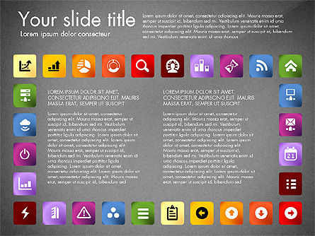 Collezione di icone, Slide 16, 03119, icone — PoweredTemplate.com