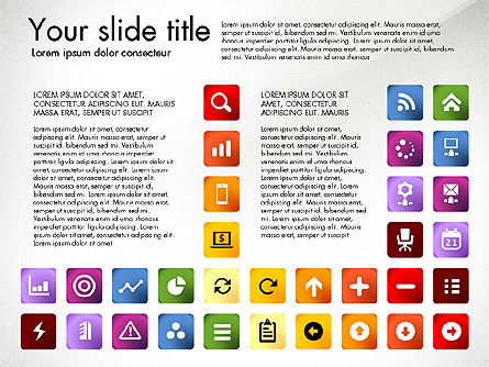 Collezione di icone, Slide 4, 03119, icone — PoweredTemplate.com
