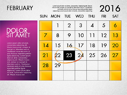 Planning Calendar 2016, Slide 3, 03120, Timelines & Calendars — PoweredTemplate.com