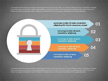 Concept de sécurité et de protection, Diapositive 10, 03123, Schémas d'étapes — PoweredTemplate.com