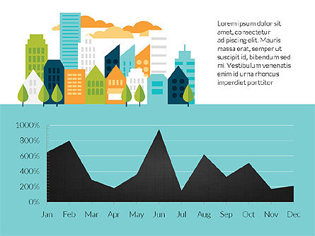 Infografía de la ciudad con gráficos controlados por datos, Diapositiva 11, 03125, Infografías — PoweredTemplate.com