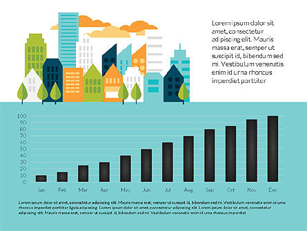 Infografía de la ciudad con gráficos controlados por datos, Diapositiva 7, 03125, Infografías — PoweredTemplate.com