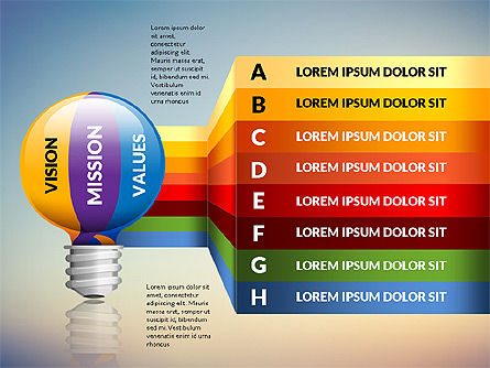 Misión Visión y Valores Etapas, Diapositiva 11, 03136, Diagramas de la etapa — PoweredTemplate.com