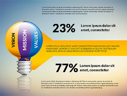 Fasi visione e valori Mission, Slide 12, 03136, Diagrammi Palco — PoweredTemplate.com