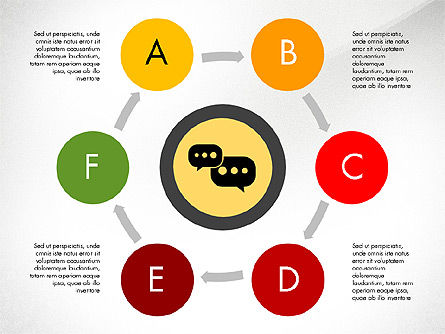 Red con iconos Caja de herramientas, Diapositiva 8, 03144, Diagramas de proceso — PoweredTemplate.com