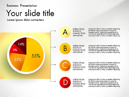 Dati grafico a torta guidato cassetta degli attrezzi, Modello PowerPoint, 03152, Diagrammi e Grafici con Dati — PoweredTemplate.com