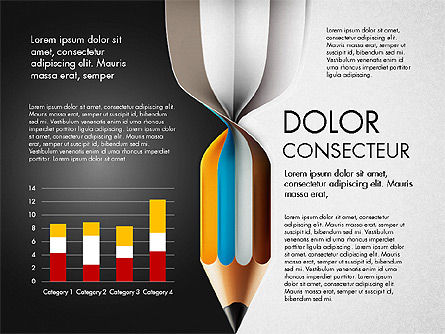 Diagramme à données par crayon tordu, Diapositive 12, 03154, Schémas, graphiques de données — PoweredTemplate.com