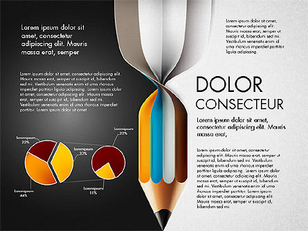 Diagramme à données par crayon tordu, Diapositive 14, 03154, Schémas, graphiques de données — PoweredTemplate.com