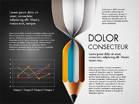 Diagramme à données par crayon tordu, Diapositive 16, 03154, Schémas, graphiques de données — PoweredTemplate.com