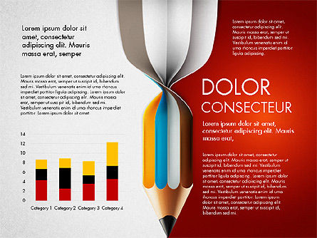 Diagramme à données par crayon tordu, Diapositive 4, 03154, Schémas, graphiques de données — PoweredTemplate.com