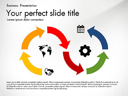 Timeline in toolbox design piatto, Modello PowerPoint, 03159, Timelines & Calendars — PoweredTemplate.com