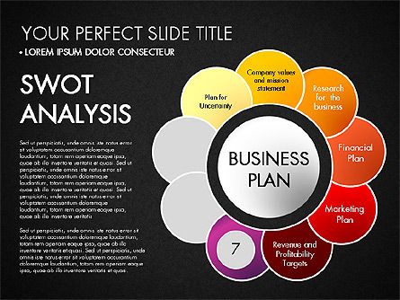 Business Plan Staged Flower Petal Diagram, Slide 18, 03160, Business Models — PoweredTemplate.com