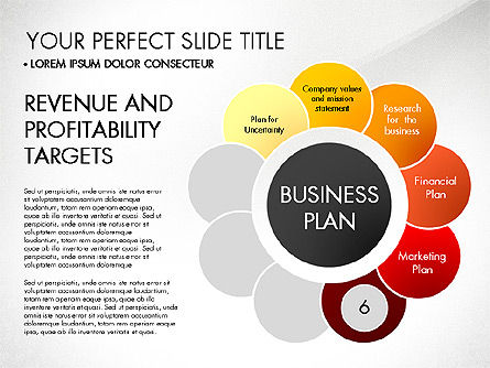Business Plan Staged Flower Petal Diagram, Slide 7, 03160, Business Models — PoweredTemplate.com