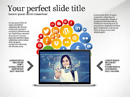 Social Tree Präsentationsvorlage, PowerPoint-Vorlage, 03162, Präsentationsvorlagen — PoweredTemplate.com