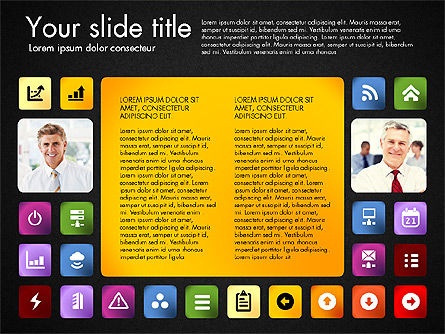 Presentación con iconos y fotos, Diapositiva 10, 03167, Iconos — PoweredTemplate.com