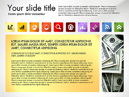 演示与图标和照片, 幻灯片 3, 03167, 图标 — PoweredTemplate.com