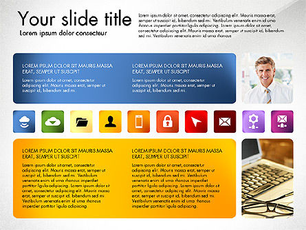 Presentación con iconos y fotos, Diapositiva 6, 03167, Iconos — PoweredTemplate.com