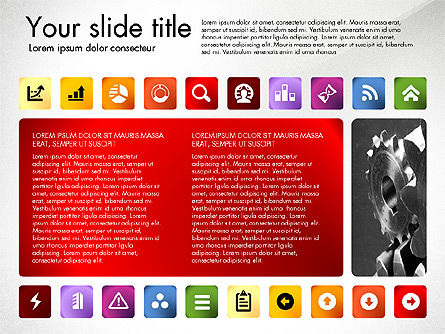  Apresentação com ícones e fotos, Deslizar 7, 03167, Ícones — PoweredTemplate.com