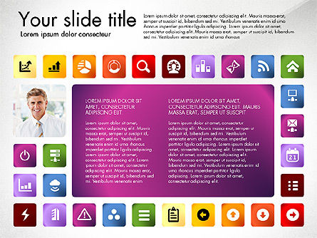Présentation avec des icônes et des photos, Diapositive 8, 03167, Icônes — PoweredTemplate.com