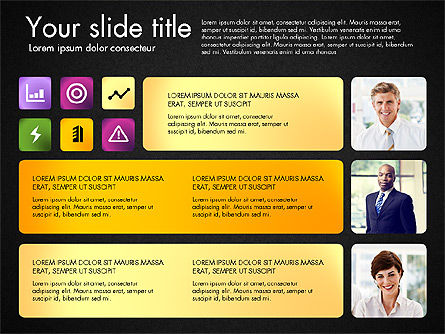 Presentazione con icone e le foto, Slide 9, 03167, icone — PoweredTemplate.com